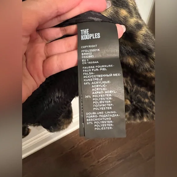 * 💕SOLD* Luxury The Kooples Leopard Faux Fur Coat Small - Picture 13 of 17